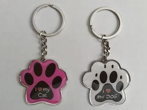 Set 2 Stck. Schlüsselanhänger Hunde & Katzen Liebhaber Geschenk Erwachsene Kinder Geschenke Schlüsselhalter Ring - Bild 1 von 4