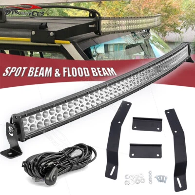 Barra de luz LED curva Fit 84-01 Jeep Cherokee XJ 50"" con kits de montaje en techo sin taladro Foto 1 de 4