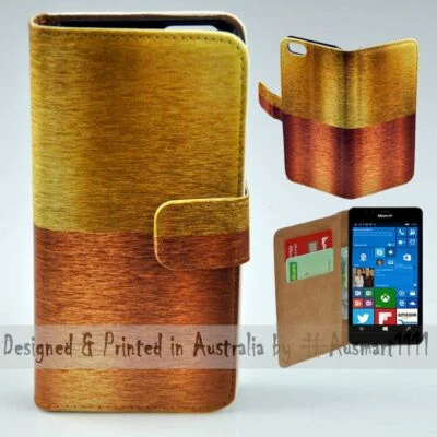 Para Nokia Serie Cobre Bronce Dorado Tema Impresión Billetera Teléfono Móvil Estuche Cubierta Foto 1 de 3