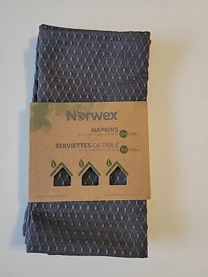 Norwex Set Of 4 Cloth Napkins, Graphite Gray 50% recycled Material w/BacLock NEW - Image 1 of 3