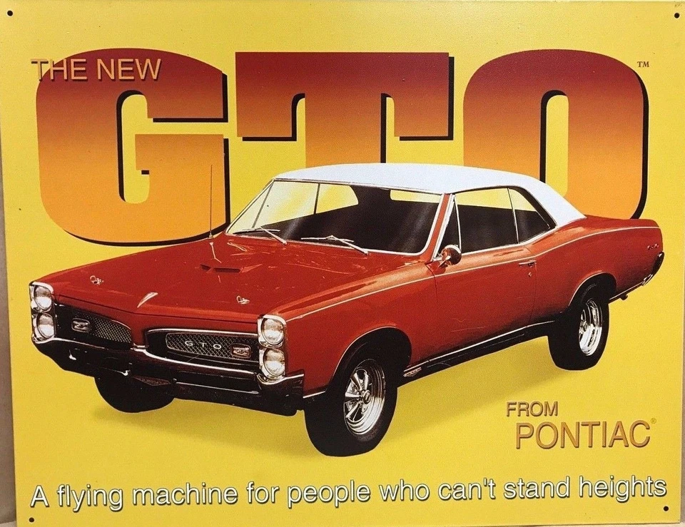 Réplica de colección de letrero de metal estañado Pontiac GTO Ford placa de imagen antigua 68 69 495 Foto 1 de 1