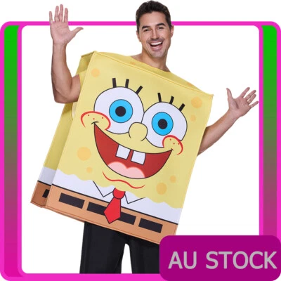 Disfraz de Bob Esponja de lujo para hombre pantalones cuadrados túnica de espuma semana del libro para adultos Foto 1 de 4
