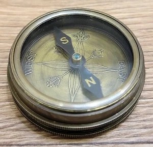 Vintage Collectible Brass Compass Quote Engraved Antique Reproduction Best Gift. - Picture 1 of 7