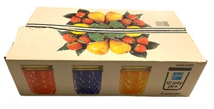 Vintage Kugel Gesteppt Kristall Marmeladen Gläser Metalldeckel BRANDNEU! VERSIEGELT! NOS 80’er Jahre - Bild 1 von 8