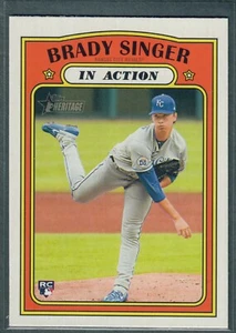 Tarjeta de novato Topps Heritage Brady Singer 2021 #130 Royals cantidad RC - Imagen 1 de 2