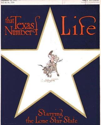 LIFE Texas Number RARE COLOR HARRY GRANT DART Notice To Southern Husbands 1912 - Image 1 of 4