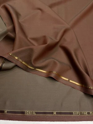 棕色 Solaro Fabric Super 130s 羊毛套装英国美利奴 SCABAL 3.0 米 — 第 1/4 张图片