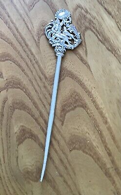 Antique Victorian Silver Plated Hat Pin. Very Ornate. Elkington & Co. 1890. 22cm • 39.99£