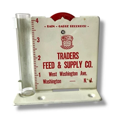 Washington NJ Traders Feed & Supply Co. Grabadora pluviómetro vintage Foto 1 de 4