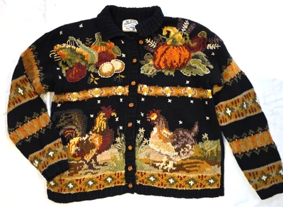 Suéter tejido gallo de colección RELIQUIA COLECCIONABLES Otoño Otoño Dación CARDIGAN 1X Foto 1 de 4