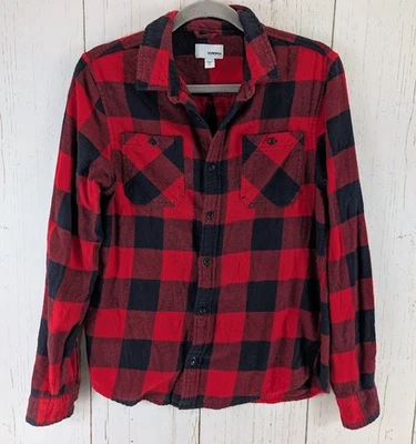 Top de mujer Sonoma talla XL rojo negro búfalo a cuadros botones manga larga Foto 1 de 4