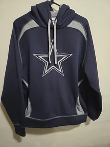 Dallas Cowboys Authentic NFL Hoodie Sweatshirt blau grau bestickt Stern EUC L - Bild 1 von 9