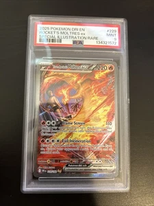 PSA 9 MINT Team Rocket's Moltres ex 229/182 SIR Destined Rivals Pokemon Card - Picture 1 of 2