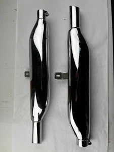 AJS/MATCHLESS? TWIN MUFFLERS (PAIR) 24IN LONG 11 1/2" TO MUFFLER, ID 1 1/2" - Picture 1 of 1