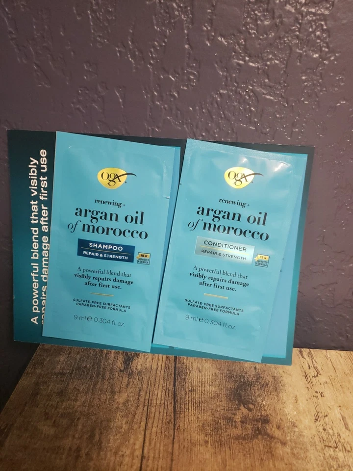 Argan Oil of Morocco Conditioner and Shampoo Sample Set - OGX RENEWING - Image 1 of 1