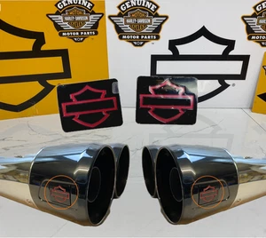OEM Harley 15-25 CVO Touring Muffler Exhaust Tip 2 Emblems Decals - Foto 1 di 10