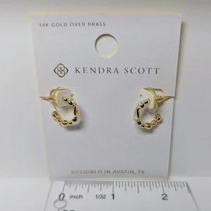 Kendra Scott Mady Huggie Gold Ohrringe mit weißen CZ - Bild 1 von 4