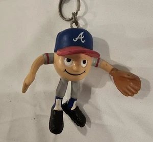 1993 MLB Atlanta Braves Big Head Flexible Bendable Clip On Keychain Key Ring - Picture 1 of 4