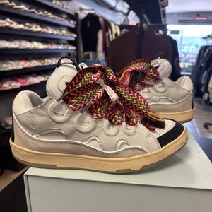 Lanvin Curb Sneaker White sneaker multi lace Authentic Size EU 45 US 11 - Picture 1 of 13