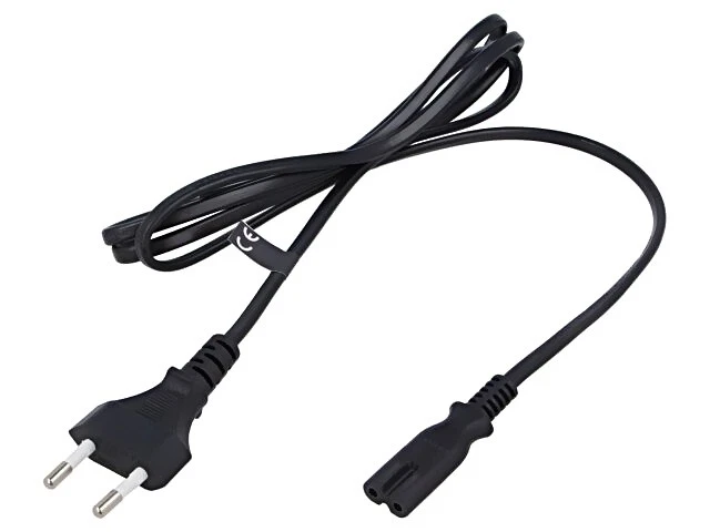 POSAC-C7EU15BK Kabel 2x0,75mm2 CEE 7/16 (C) Stecker,IEC C7 weiblich PVC POS - Bild 1 von 1