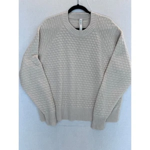 Lululemon XL/XXL Knit Sweater Crewneck Pullover Viscose Blend Beige - Picture 1 of 11