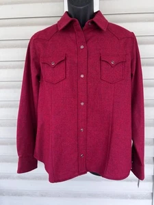 Pendleton Wollhemd Damen Large weinrot RN 29085 perlmuttfarbene Druckknöpfe neu mit Etikett - Bild 1 von 14