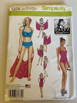 Simplicity 1374 Patty Reed Design Misses Swimsuit & Cover-Up Pattern Sizes 16-24 - Image 1 of 4
