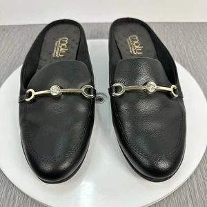Malu Nettar Bejeweled Horse Bit Mule para mujer 8 cuero negro sin cordones súper cómodo - Imagen 1 de 6