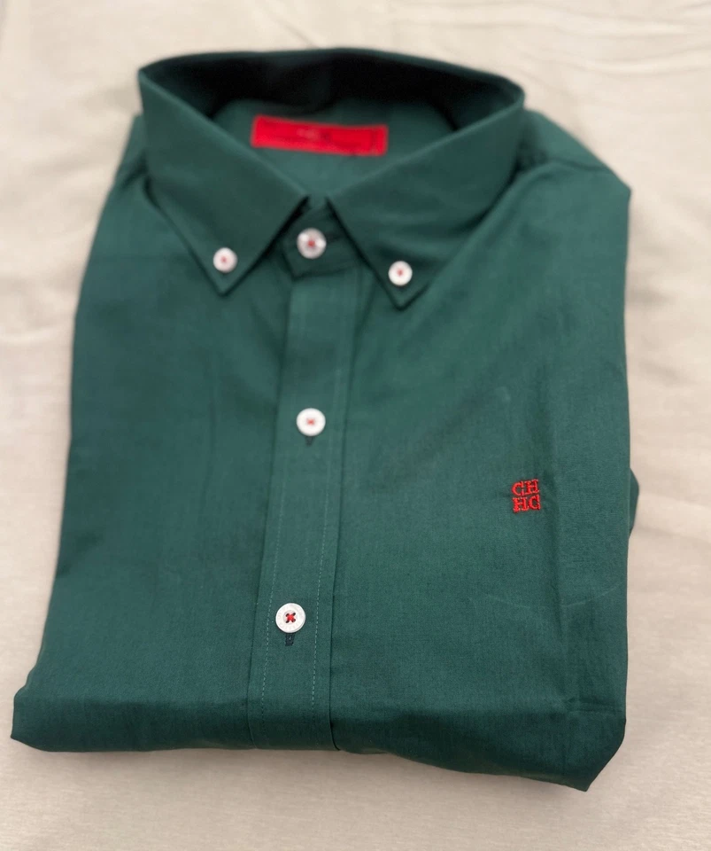 NUEVA CAROLINA HERRERA Camisa Manga Larga Talla 17 1/2 Verde Foto 1 de 1