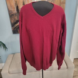 PETER MILLAR CROWN Claret MERINO WOOL CASHMERE JOURNEYMAN V-NECK Sweater XL *New - Picture 1 of 4