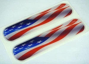 USA American United States Flag Domed Decal Emblem Flexible Sticker 5" Set of 2 - Imagen 1 de 2