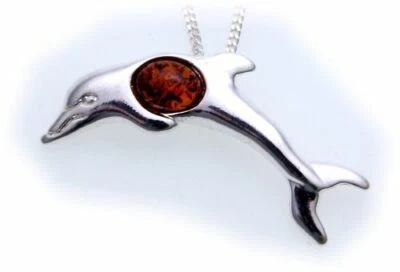 Rimorchio Vero Ambra Delfini Vero Argento 925 Argento Sterling Unisex - Immagine 1 di 2