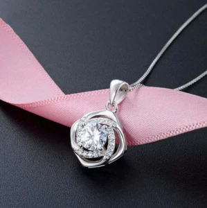 0.75ct 925 Silver Colorless Moissanite pendant For Women Personalized Gift - Picture 1 of 5