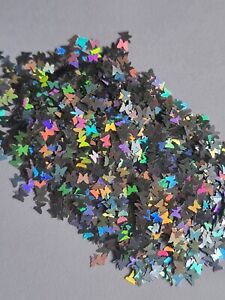 2g Bag Butterly Sequins In Silver holo 4mm Size Nail Art Resin Crafts Card