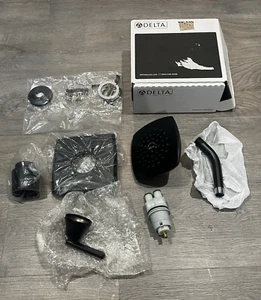 Delta Ashlyn Shower Head/Trim Matte Black T14264-BL  -FREE SHIPPING- - Picture 1 of 7