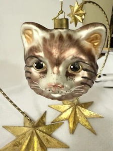 Großer Katzenkopf mit Glitzer & mit süßer Nase Weihnachtsschmuck Urban Outfitters? EDEL! - Bild 1 von 5