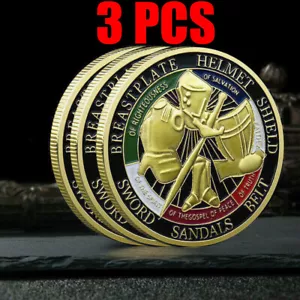 3 piezas monedas de regalo de colección conmemorativa de la armadura completa de Dios - Imagen 1 de 8