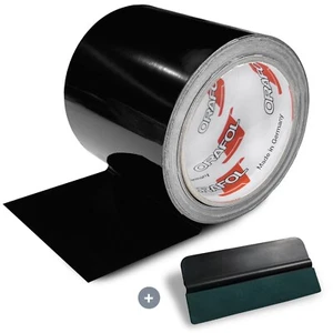 Zierleisten Luftkanäle Folie Oracal 970RA Schwarz Glanz Chrome Delete 10m x 10cm - Afbeelding 1 van 4