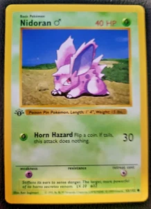 1999 Pokemon Base 1st Edition #55 Nidoran Pokémon Game CCG - Picture 1 of 5