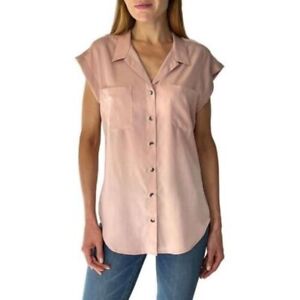 NWT Jach's New York Women's Short Sleeve V Neck Blouse Pink Size 2XL $45 2B228