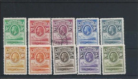 BASUTOLAND 1933 SET OF TEN MINT ( 2d USED) SG 1/10 CAT £325 Cover