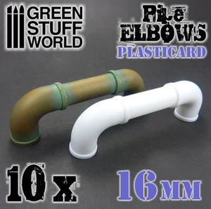 Plasticard Pipe ELBOWS - 16 mm - HIPS Polystyrene - Pipeline Tubing - Picture 1 of 5