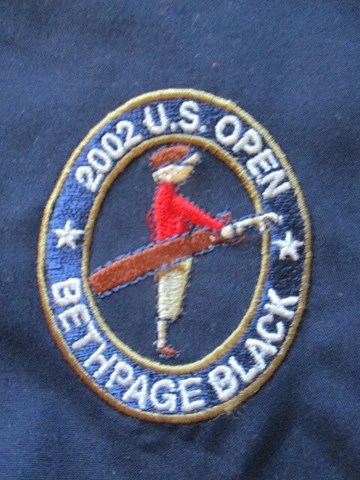 US Open Collection Label - 2002 BETHPAGE BLACK V-Neck (MED) Jacket TIGER WOODS Cover