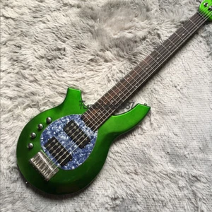 Custom Shop Left Hand Metallic Green Electric Bass Guitar Chrome Hardware Active - Picture 1 of 7