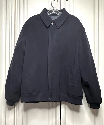 Chaqueta Bomber Jos A Bank Para Hombres M Mezcla Lana/Cachemira Botón/Crebilla Completa Azul Marino Usada en Excelente Condición Foto 1 de 4