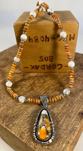 H. Spencer Native American Navajo Artisan: Ocean Jasper Pendant & Necklace - Picture 1 of 4