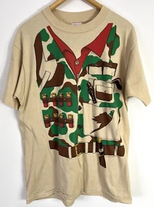 1979 Hanes Fifty Fifty T-Shirt Vintage Single Stitch Mens XL Camo Screen print - Picture 1 of 12
