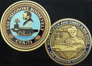 USS Theodore Roosevelt CVN 71 Navy Challenge Coin - Picture 1 of 3