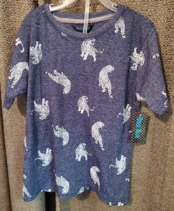 Bold Blue Boys Blue Heathered Tiger Short Sleeve Crew Neck Tee Top Size 8 NWT - Picture 1 of 4