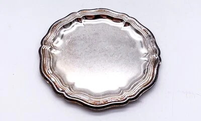 Vintage Gläser-untersetzer Sottopiatto Di Metallo, Placcato Argento 10 CM Ø - Immagine 1 di 4